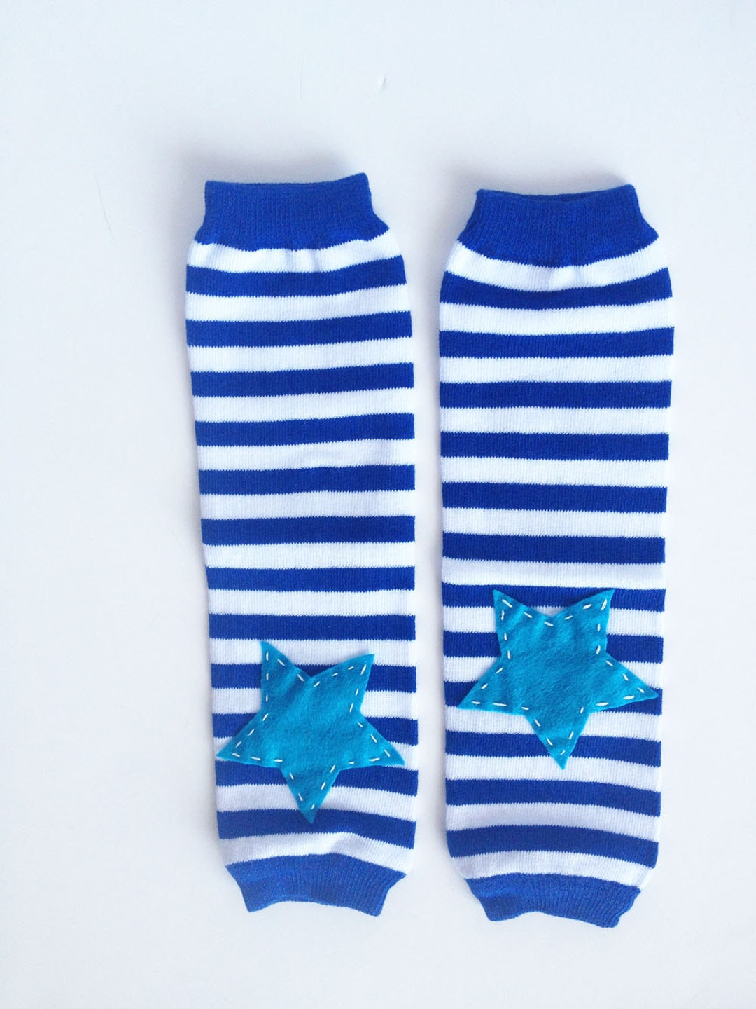 Blue Striped Star Leg Warmers Boy Leg Warmers Blue Baby Leg Etsy