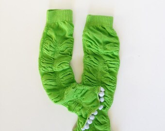 St Patrick's Day Leg Warmers Lime Green Baby Leg Warmers with pom poms