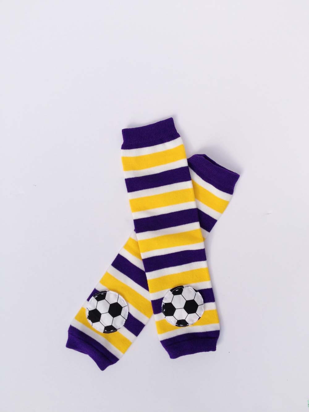 Soccer Baby Leg Warmers Purple Yellow Gold White Stripe Baby Etsy