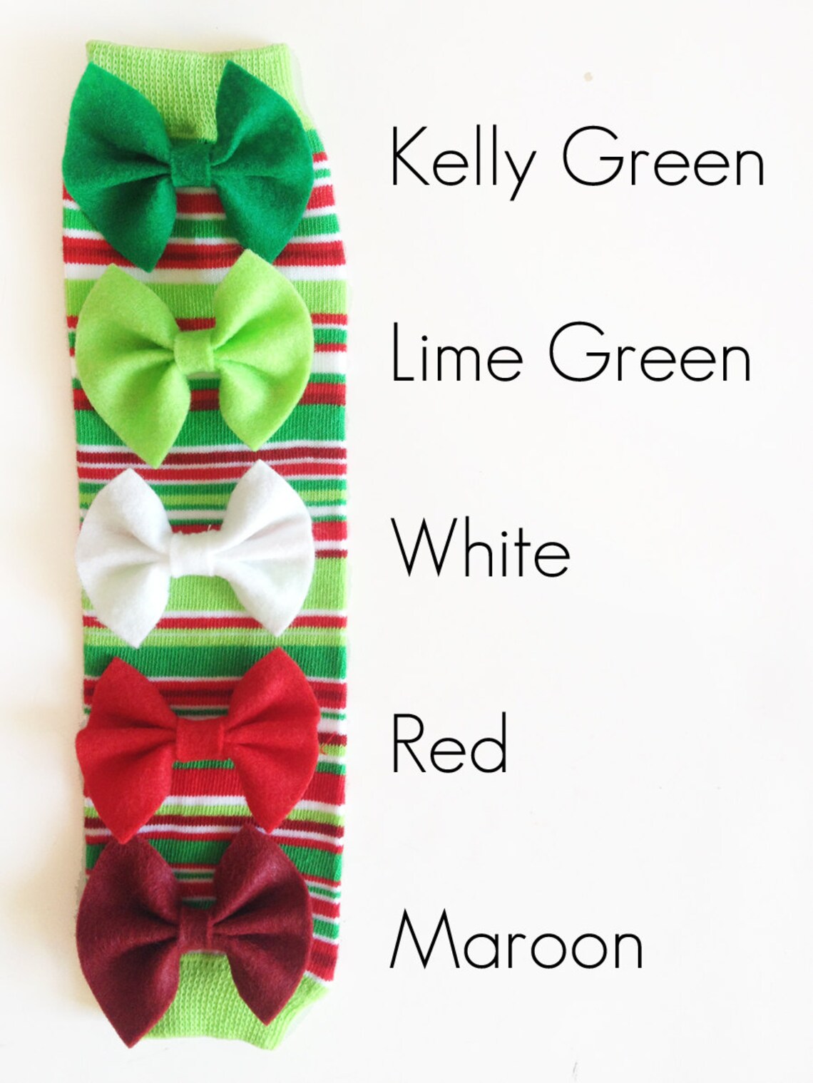 Christmas Stripe Baby Leg Warmers With Bow Pick Your Own Etsy