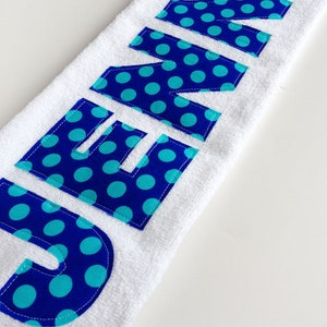 Personalized Polka Dot Golf Towel with Hook Teacher Gift, Mother's Day, Choose Your Own Fabric image 2