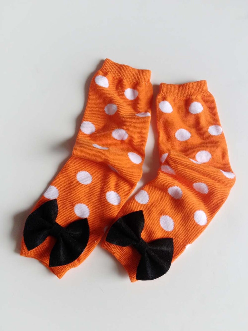Halloween Baby Leg Warmers Orange and White Polka Dots With Etsy