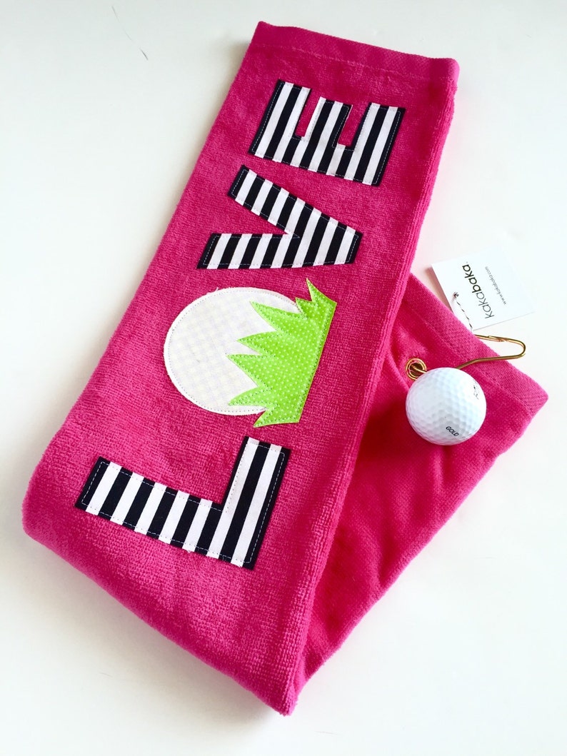 Pink Golf Towel With Hook I Love Golf Towel. Teacher Gift Etsy Canada