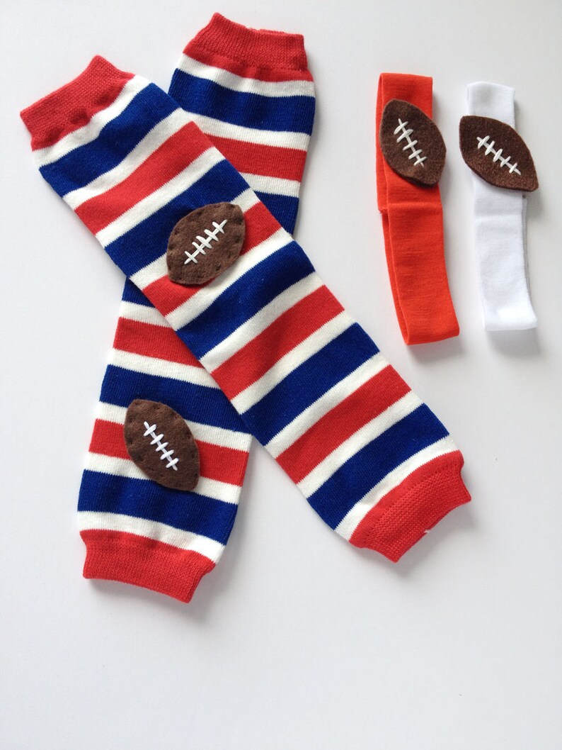 Football Baby Leg Warmers Red White and Blue Stripes With Etsy