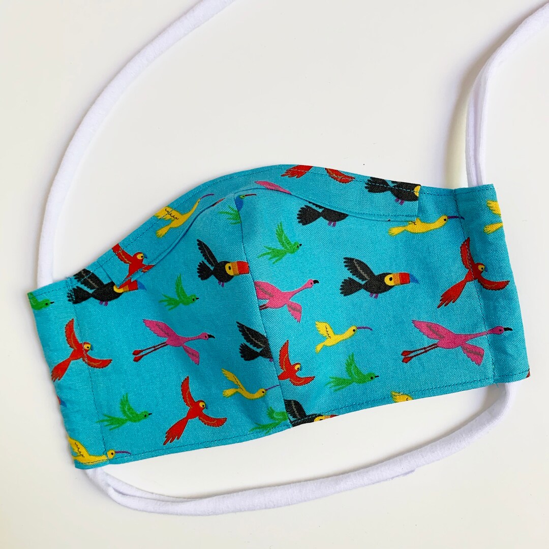 Turquoise Blue Parrot Face Mask With Pocket for Filter and Etsy