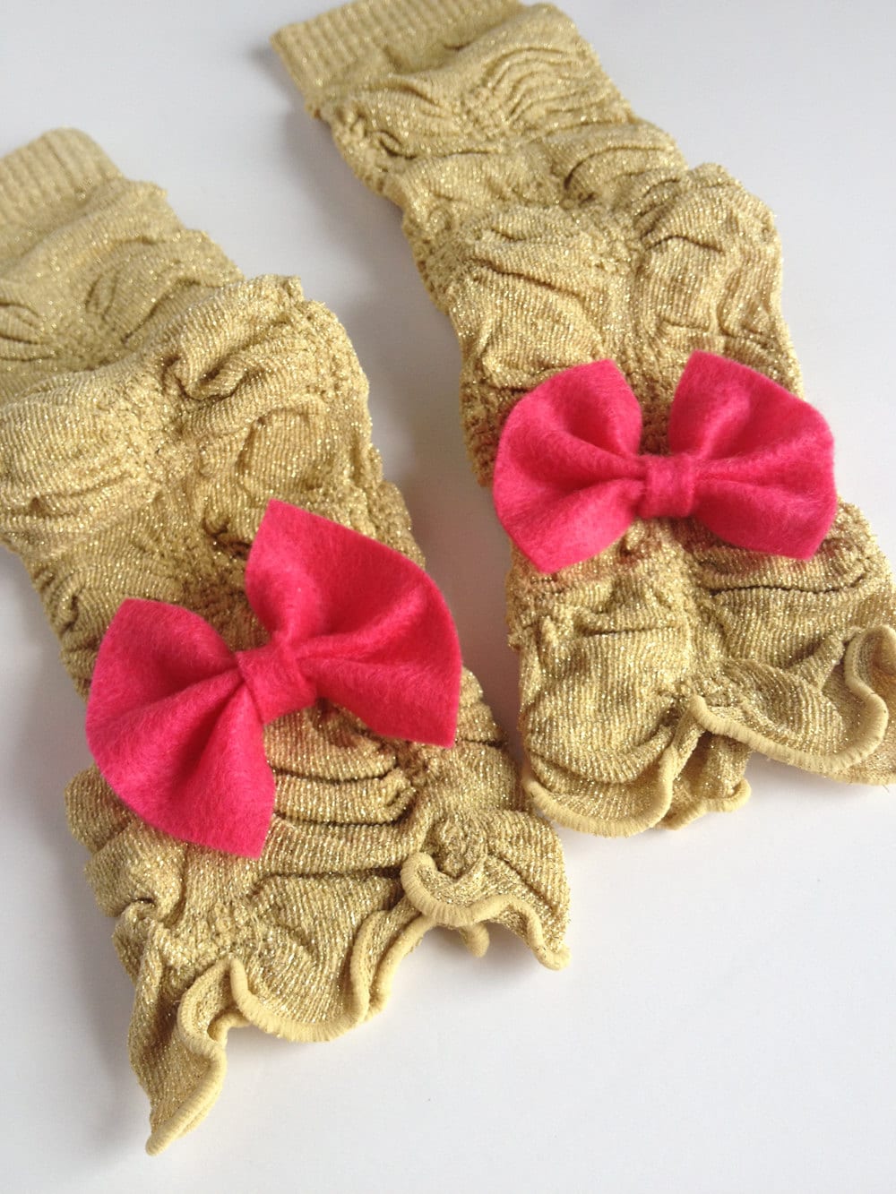 Gold Baby Leg Warmers with Any Color Bow Etsy