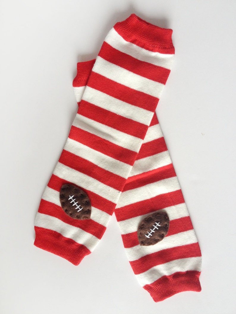 Football Baby Leg Warmers Red and White Stripes With Etsy
