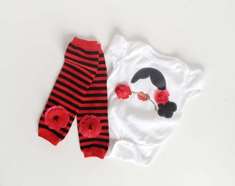 Cinco De Mayo One Piece Bodysuit, Seniorita Flower Shirt With Flower baby Leg Warmers