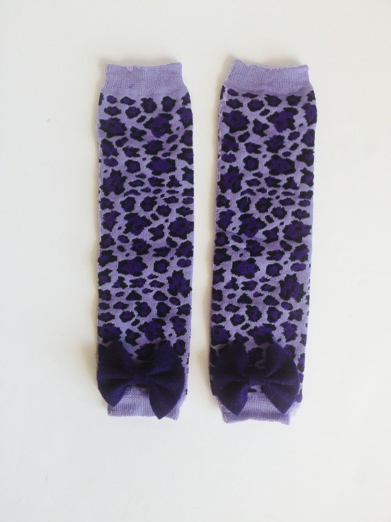 Purple Leopard Print Baby Leg Warmers with Bow Etsy
