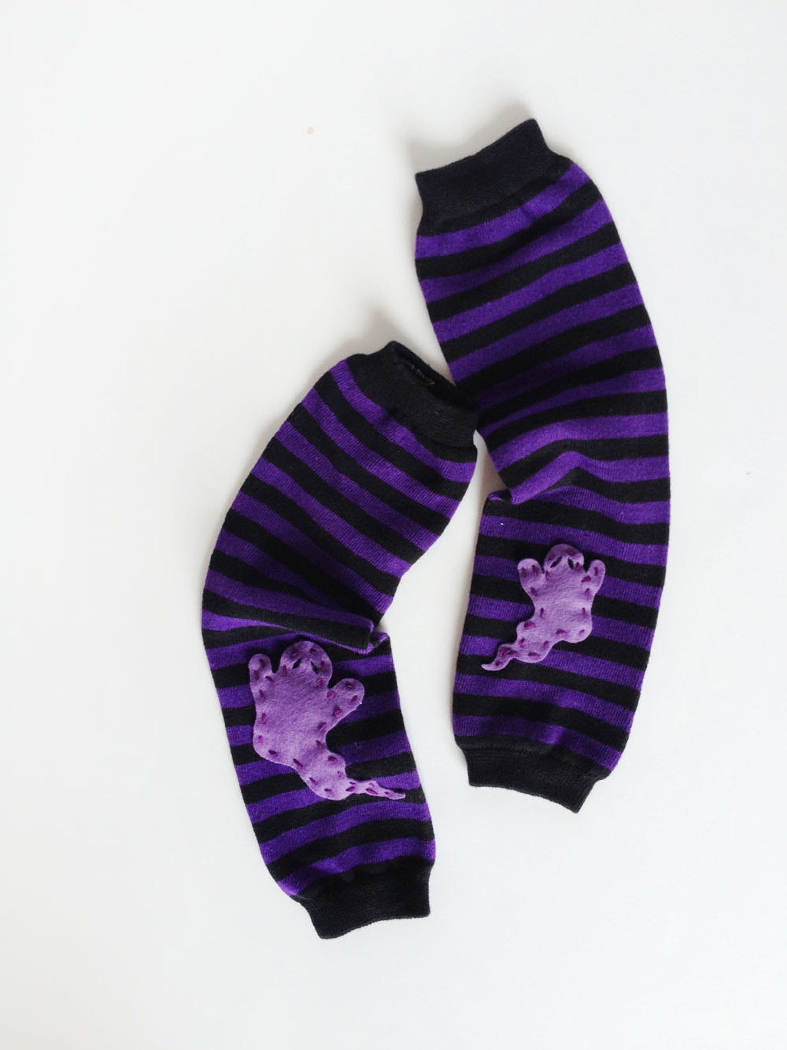 Purple and black striped ghost baby leg warmers purple with Etsy