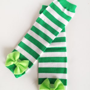 St Patrick's Day Green and White Striped Bow Baby Leg - Etsy