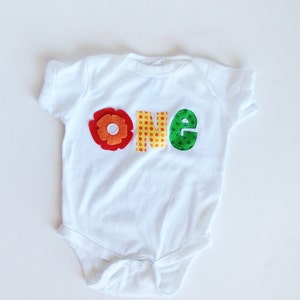 First Birthday Rainbow Flower One Piece Bodysuit