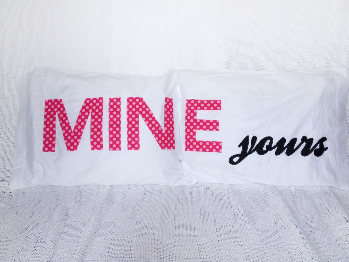 Mine Yours His and Her Pillow Cases Mine and Yours Wedding Etsy