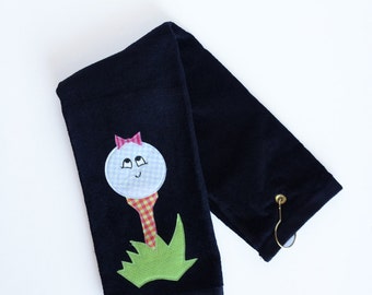 Ladies Golf Towel, Golf Towel for Women, cute golf towel, black golf towel