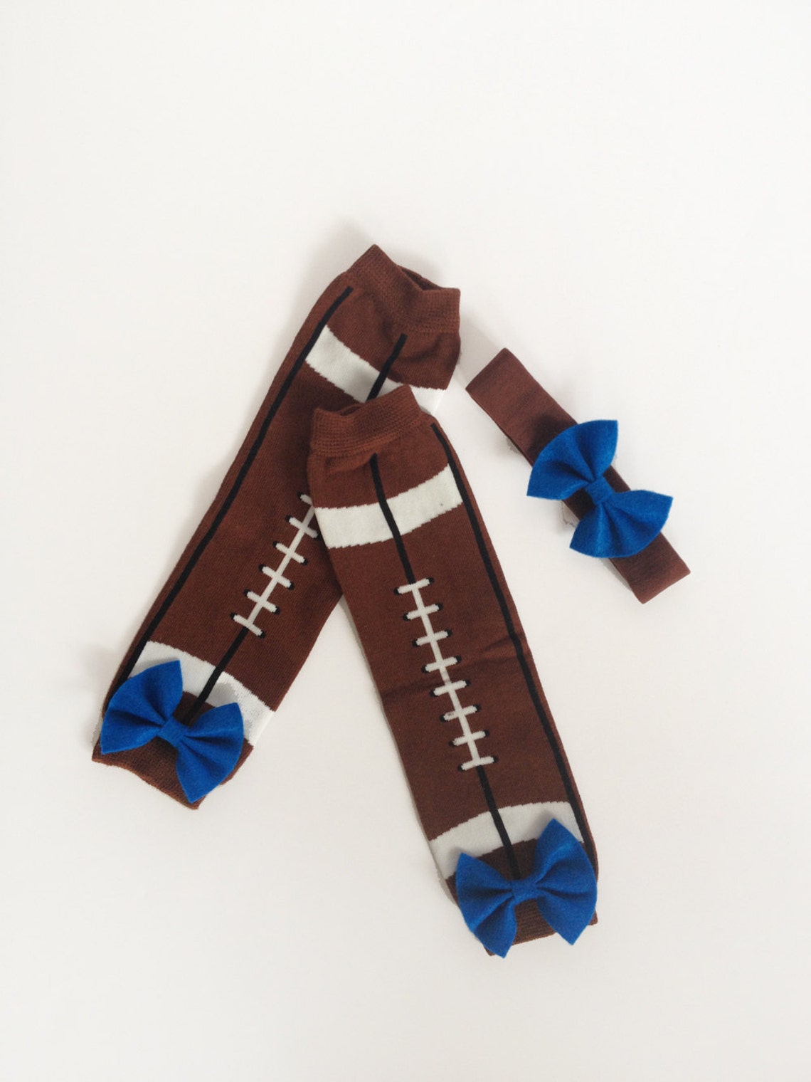 Football Baby Leg Warmers with Bow and Matching Headband Pick Etsy