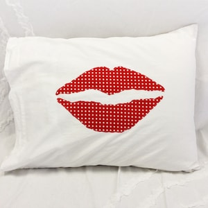 Lips Pillow Case Red Lips Kiss image 1