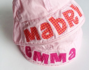 Pink Personalized Baby Sun Hat, Pool Hat, Name Bucket Hat