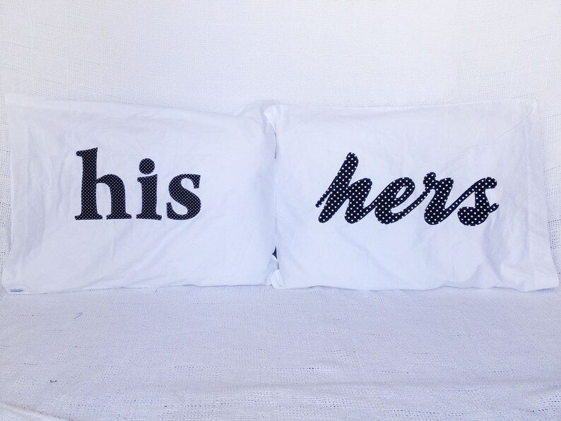 His and Hers Pillow Cases Mine and Yours Wedding Gift Etsy