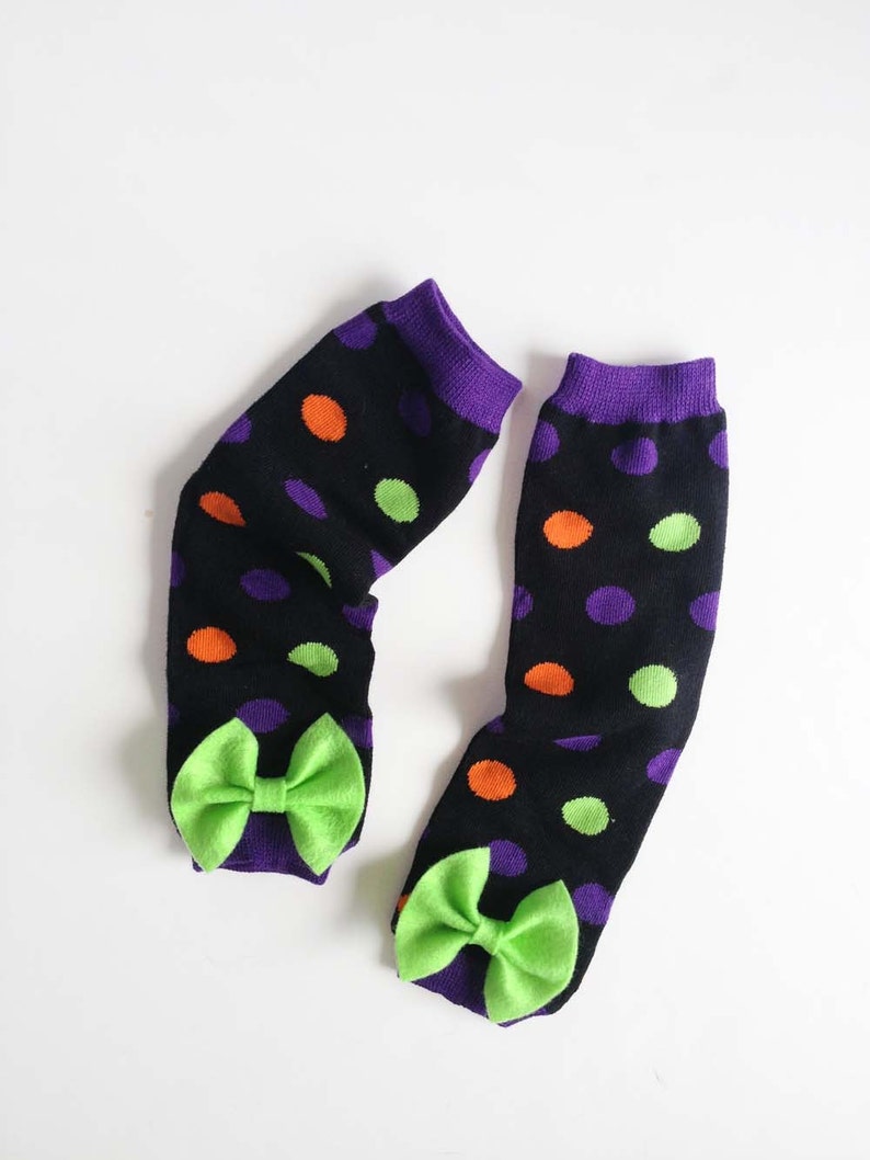 Halloween Baby Leg Warmers Polka Dots With Bows Orange Etsy