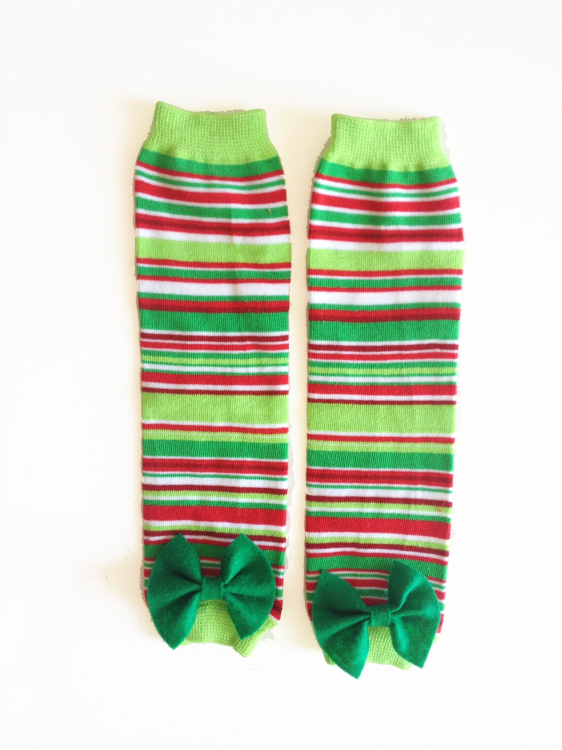 Christmas Stripe Baby Leg Warmers With Bow Pick Your Own Etsy