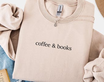 Sudadera de café y libros – Suéter de lectura literaria