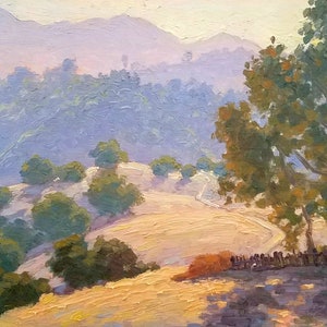 Contemporary Small Original Plein Air Oil Painting Topanga Canyon, California