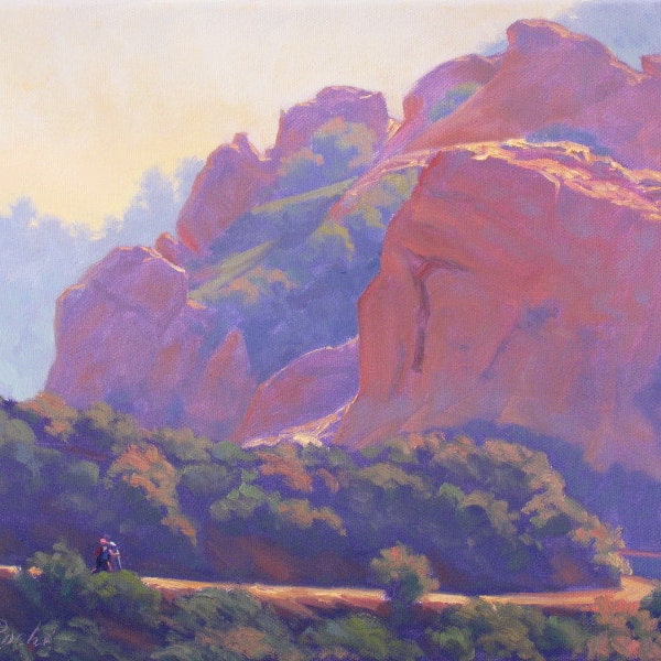 Landscape Painting, California Plein Air Painting, Topanga State Park by Elena Roché