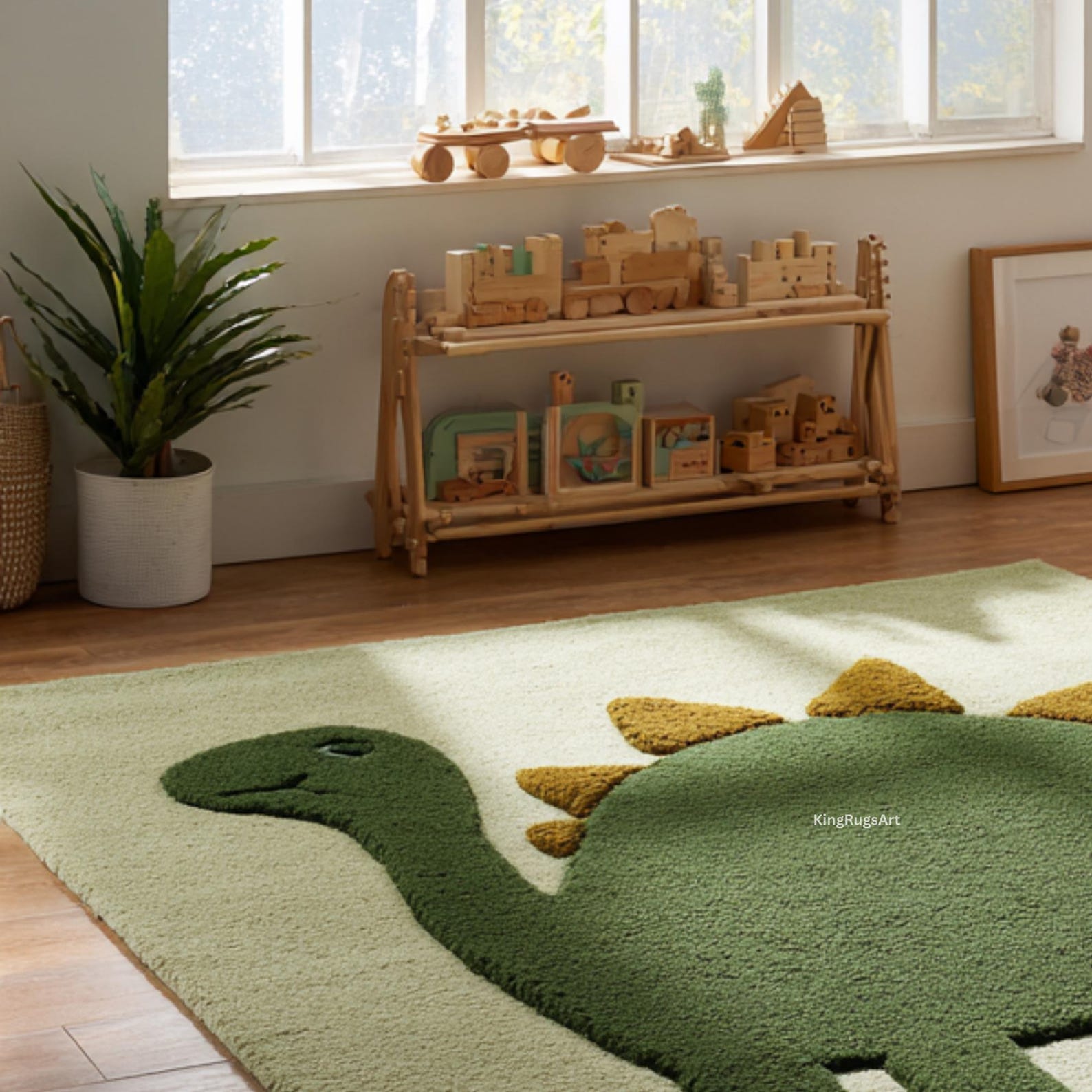 Minecraft Dino Rug Hand-tufted Wool Dinosaur Rug | Green Dino Kids Carpet - Etsy