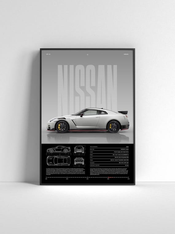 Nissan GT-R R35 Nismo Poster | JDM Supercar Wall Art | High Performance Sports Car Print | Gift for Car Enthusiast | Car Print | Car Poster
