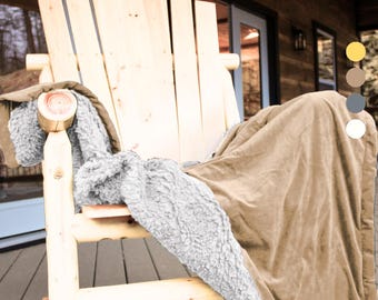 Rural Faux Llama Fur Sherpa Blanket, Large Boho Throw Blanket for the Bed or Couch