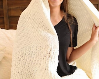 Riviera Large Woven Throw Blanket, Knitted, Couch or Chair Throw, Hygge Decor