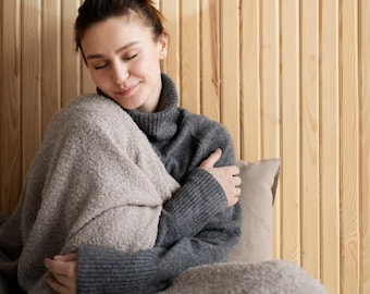 Cloud Nine Boho Throw Blanket, Woven Throw for Beds & Couches Hygge Bedroom Decor