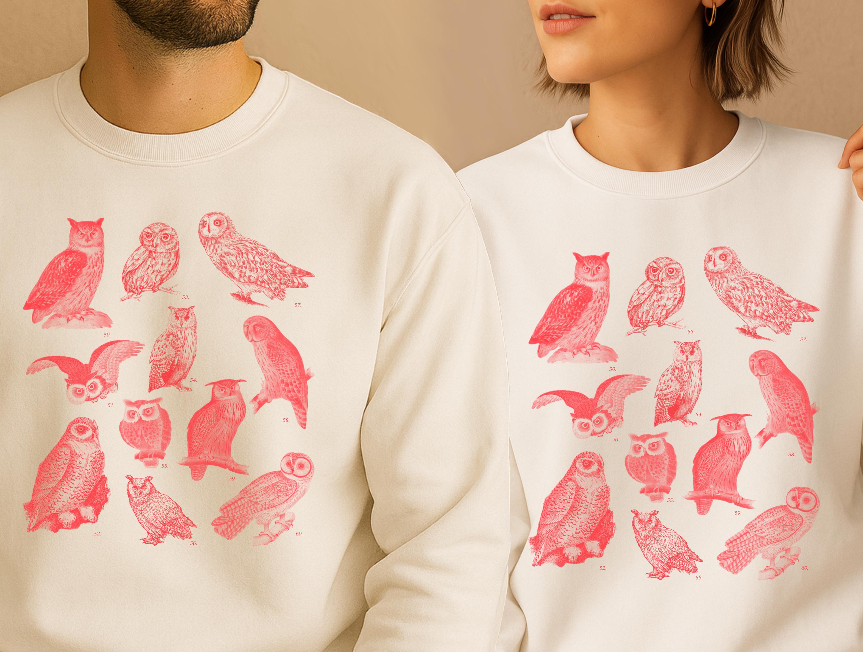 Vintage Owl Sweatshirt, Cottagecore Graphic Tee, Retro Birdwatching Sweatshirt, Nature Wildlife Top,