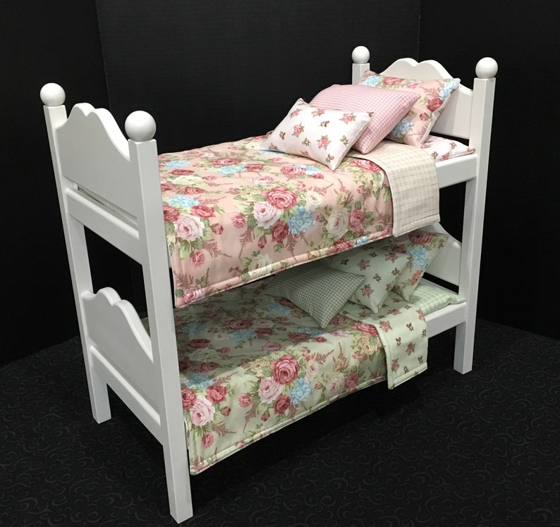 American Girl Doll bunk beds with pink and green floral Etsy