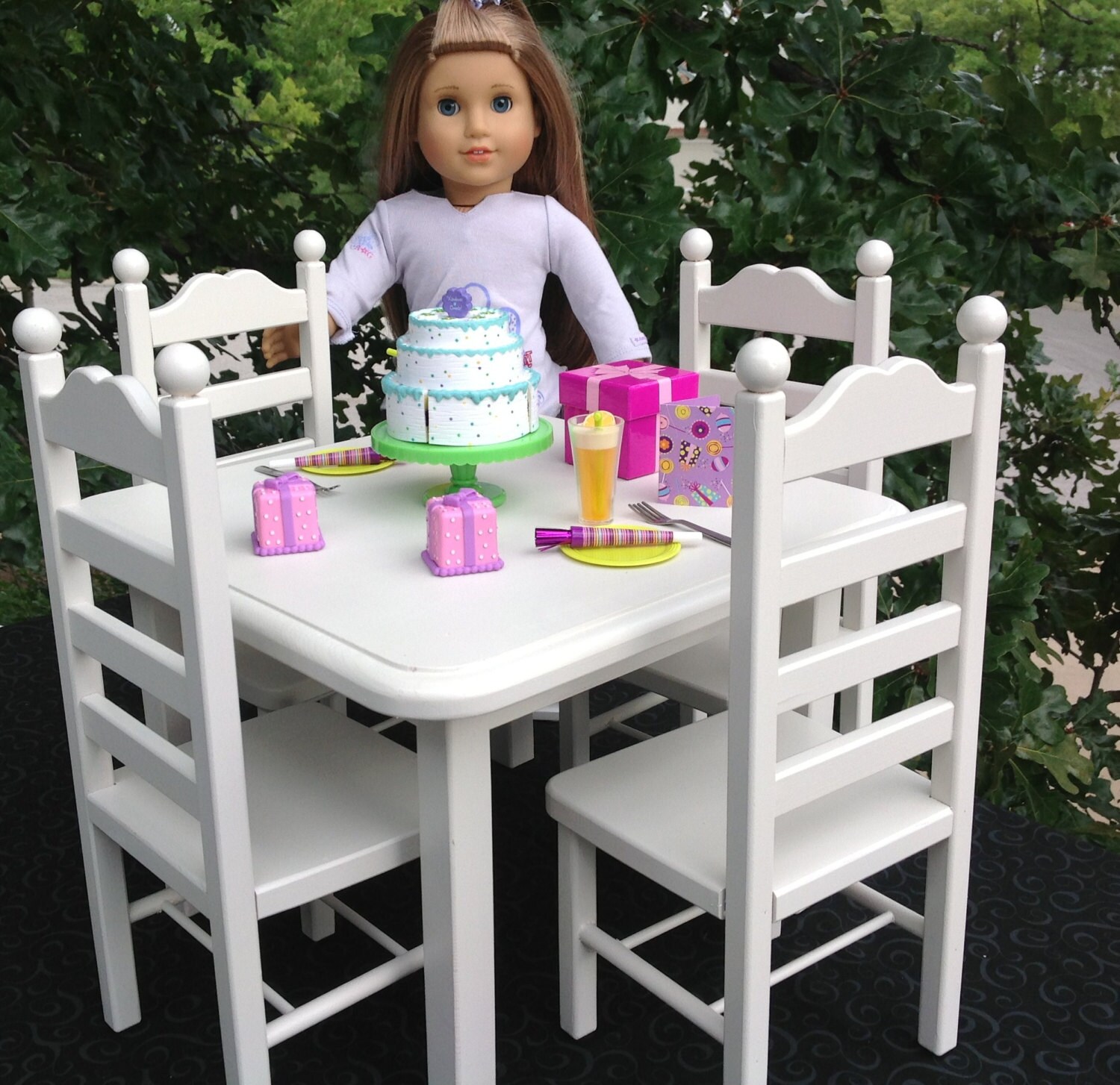 American Doll table 4 chair set. Etsy