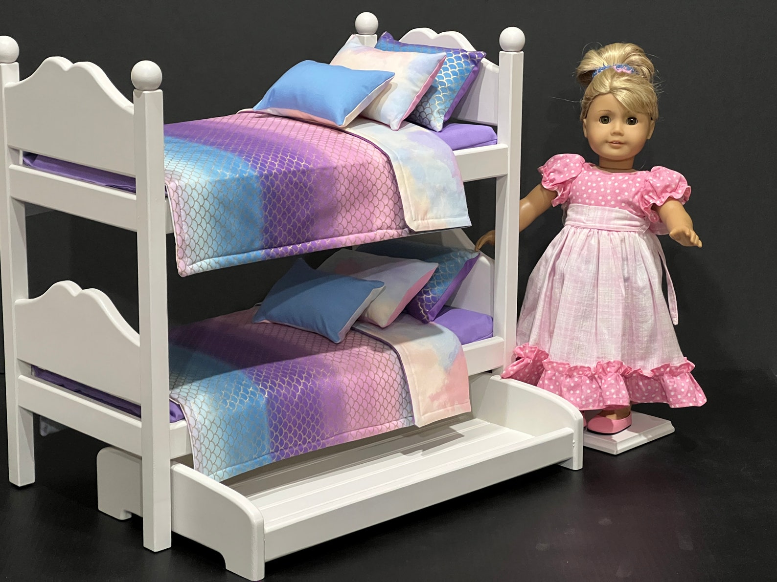 Doll Bunk Bed for 18 Inch Dolls With Cream Pink Purple and Etsy