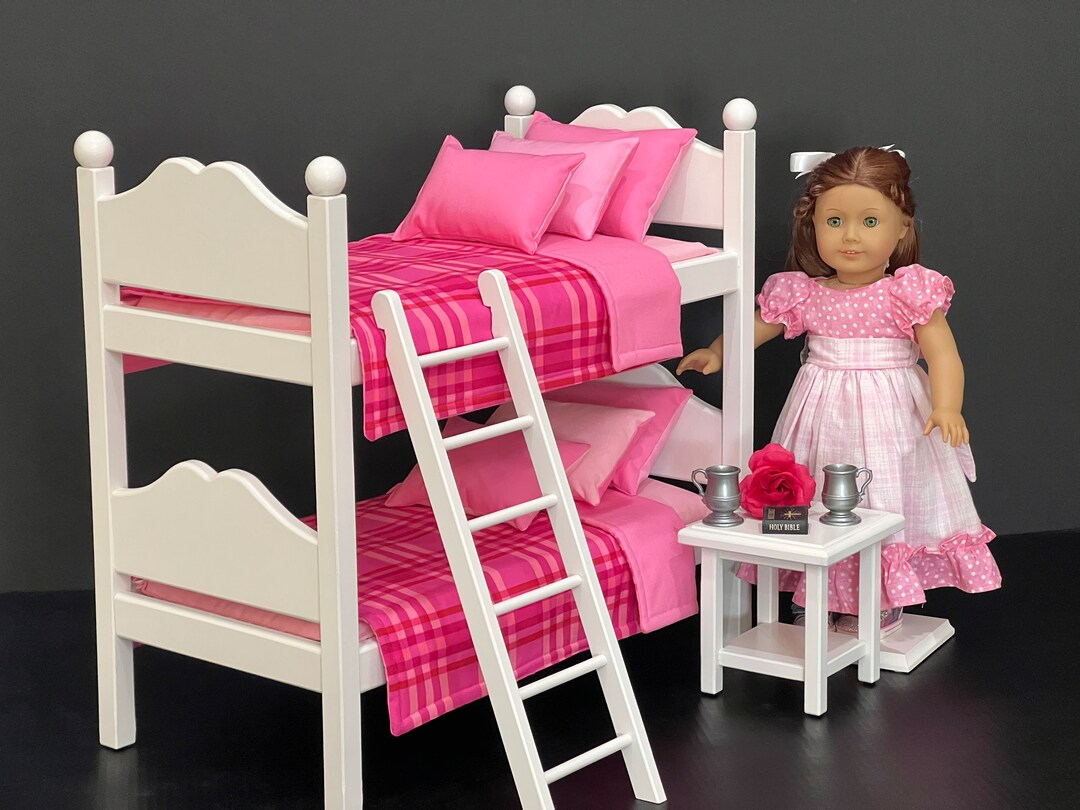 Doll Bunk Bed for 18inch Dolls With Pink and Pink Bedding. Etsy