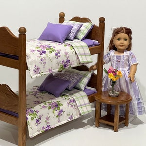 Doll bunk beds for 18-in dolls with Purple and Green bedding. Shipping is included in the price. image 3