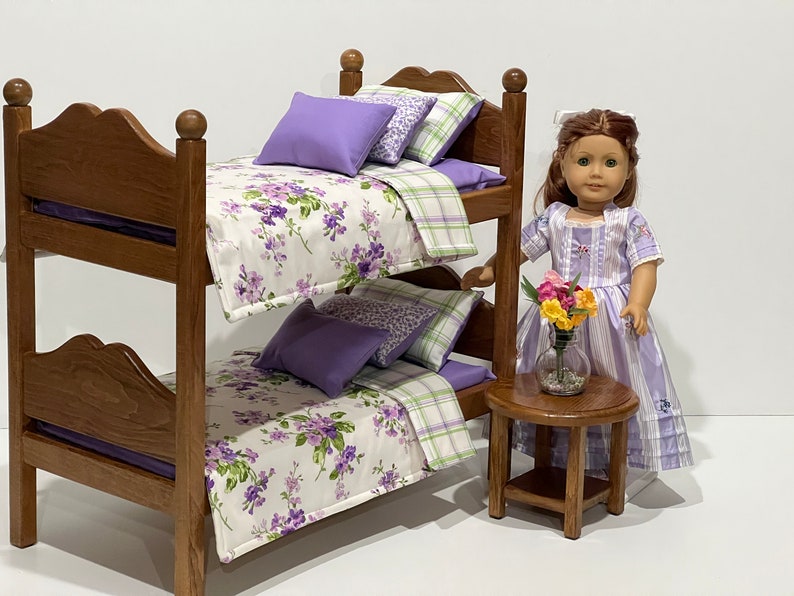 Doll bunk beds for 18-in dolls with Purple and Green bedding. Shipping is included in the price. image 3
