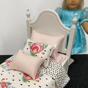 Doll furniture, 18-inch Doll furniture: a white bed with pink and white bedding. Shipping is included in the price. image 5