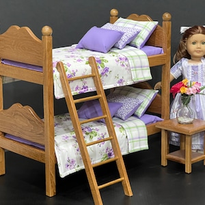 Doll bunk beds for 18-in dolls with Purple and Green bedding. Shipping is included in the price. image 1