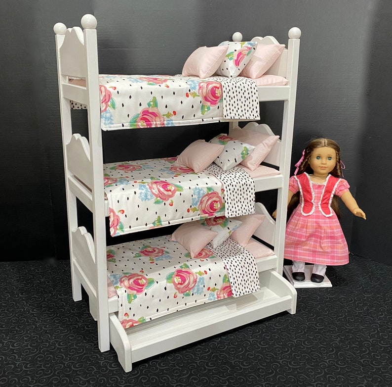 American Girl Doll Furniture White Triple Bunk Bed with Etsy