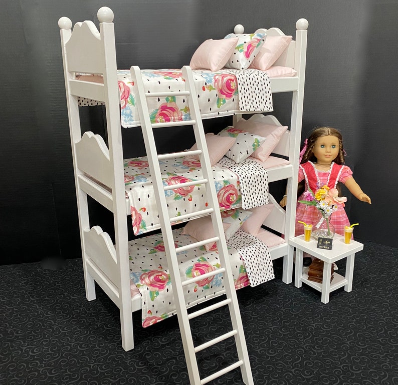 American Girl Doll Furniture White Triple Bunk Bed with Etsy