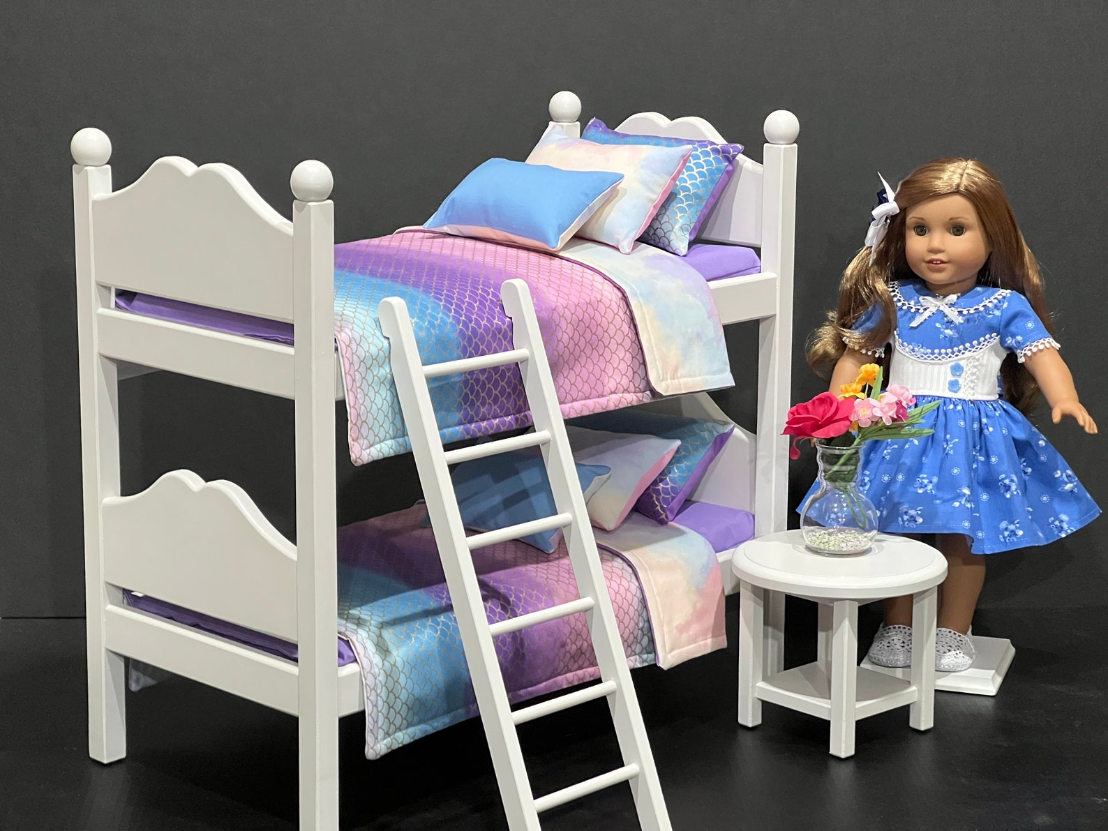 Doll Bunk Bed for 18 Inch Dolls With Cream Pink Purple and Etsy