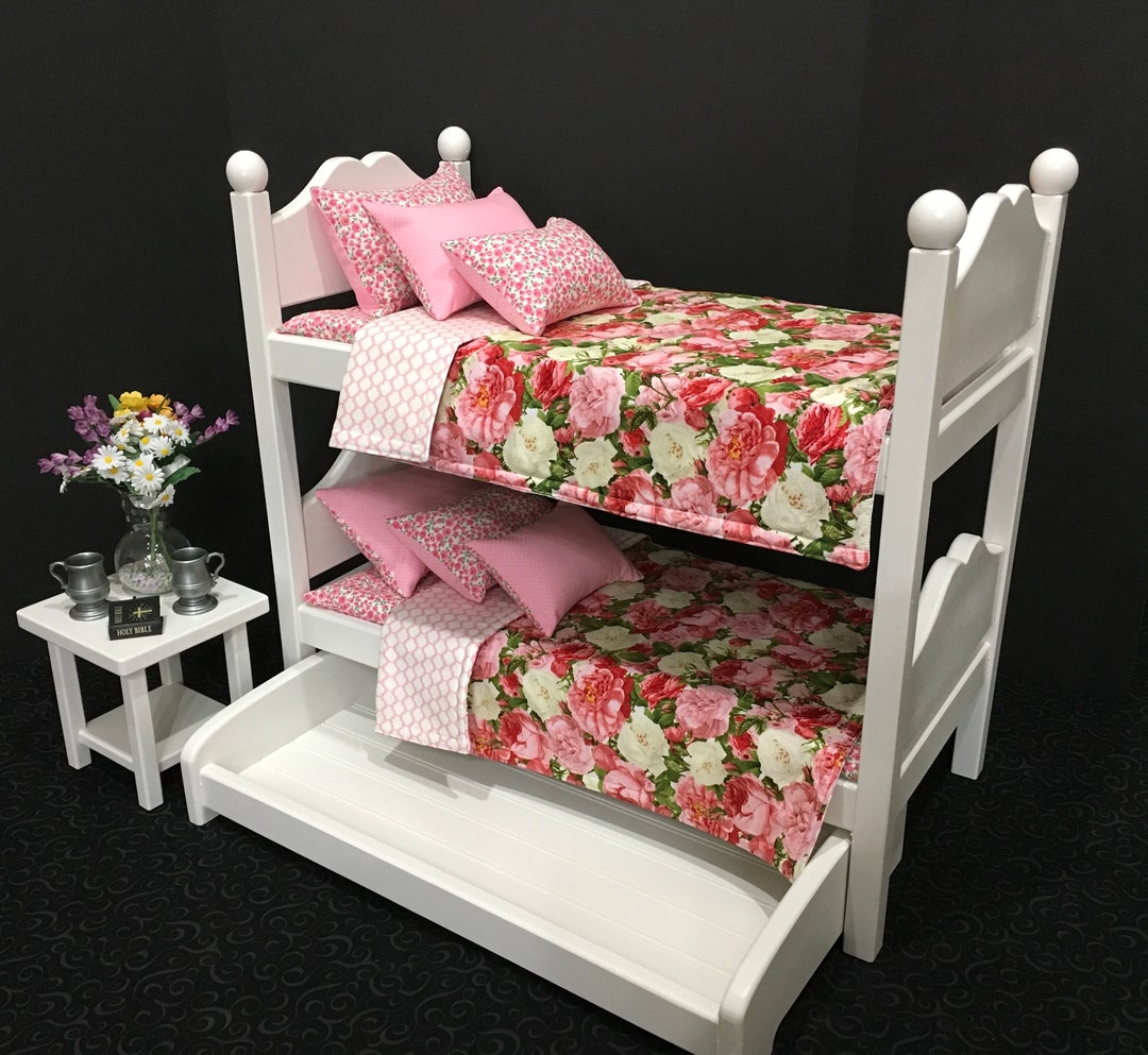 Doll Bunk Bed for 18 Inch Dolls With Complete Bedding. Etsy