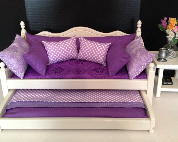 American Girl Doll Furniture Trundle Daybed With Purple Etsy
