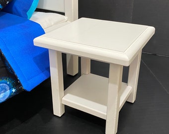 Doll Furniture, white, square nightstand for 18-in doll. Shipping included in price.