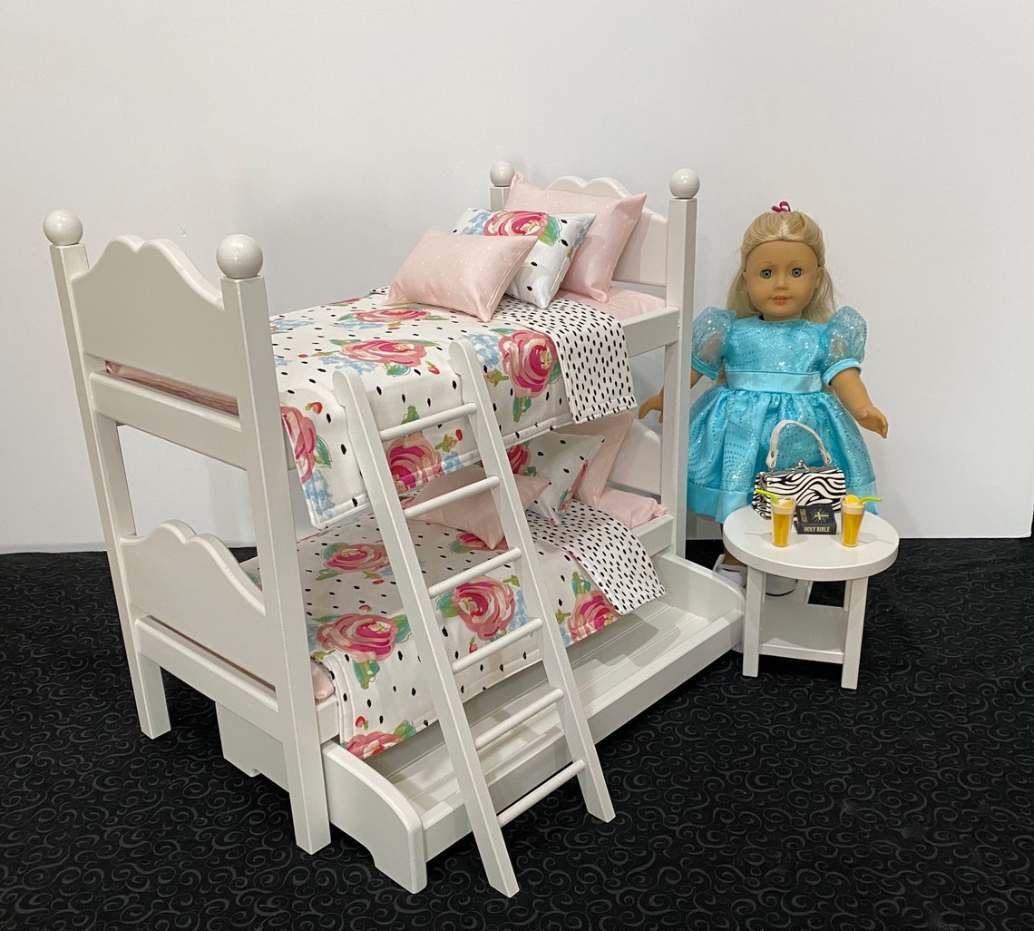 Doll Bunk Bed for 18 Inch Dolls With Complete Bedding. Etsy