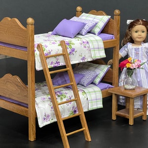 Doll bunk beds for 18-in dolls with Purple and Green bedding. Shipping is included in the price. image 8