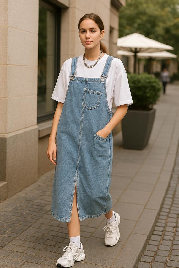 Denim Overall Dress: Sleeveless Spaghetti Strap Loose Fit - Spring Summer -  Etsy Canada